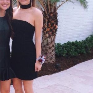Black Mini Dress with Choker Attached